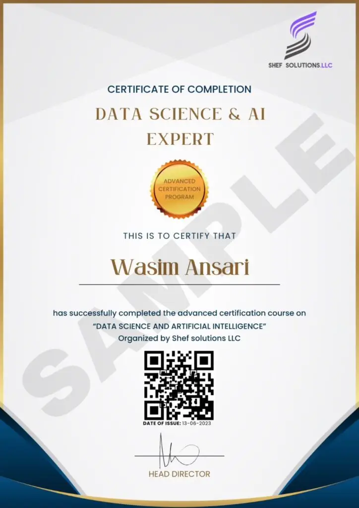 SHEF SOLUTIONS LLC CERTIFICATE